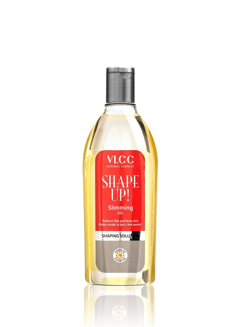 VLCC Shape Up Slimming Oil - 200ml | Fights Cellulite, and Reduces Flab | Firms Skin and Increases Skin Elasticity | With Cypress Oil, Juniper Berry Fruit Oil, and Sweet Fennel Oil. - Image 1