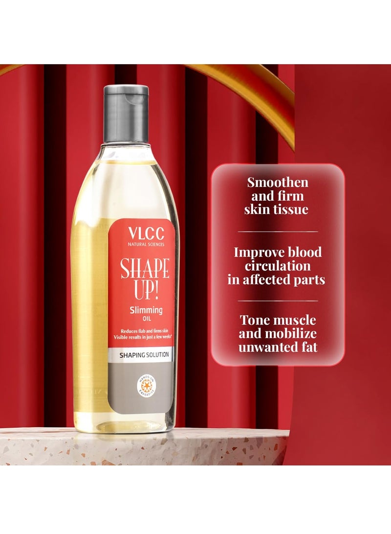 VLCC Shape Up Slimming Oil - 200ml | Fights Cellulite, and Reduces Flab | Firms Skin and Increases Skin Elasticity | With Cypress Oil, Juniper Berry Fruit Oil, and Sweet Fennel Oil. - Image 4