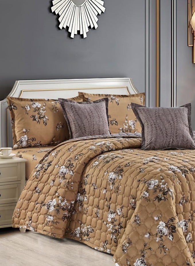 مون طقم مفرد مفرش مضرب مكون من 4 قطع   مقاس170 في 220سم - Image 2