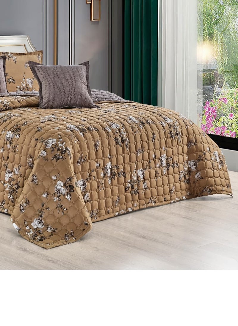 مون طقم مفرد مفرش مضرب مكون من 4 قطع   مقاس170 في 220سم - Image 3