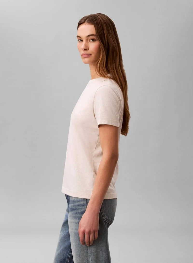 Calvin Klein Jeans Vanilla Heather. Monogram T-Shirt for Women | Best Price UAE