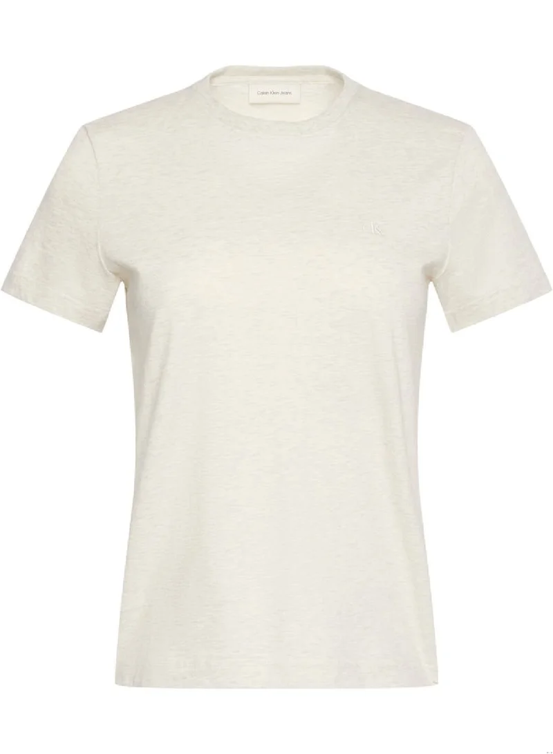Calvin Klein Jeans Vanilla Heather. Monogram T-Shirt for Women | Best Price UAE