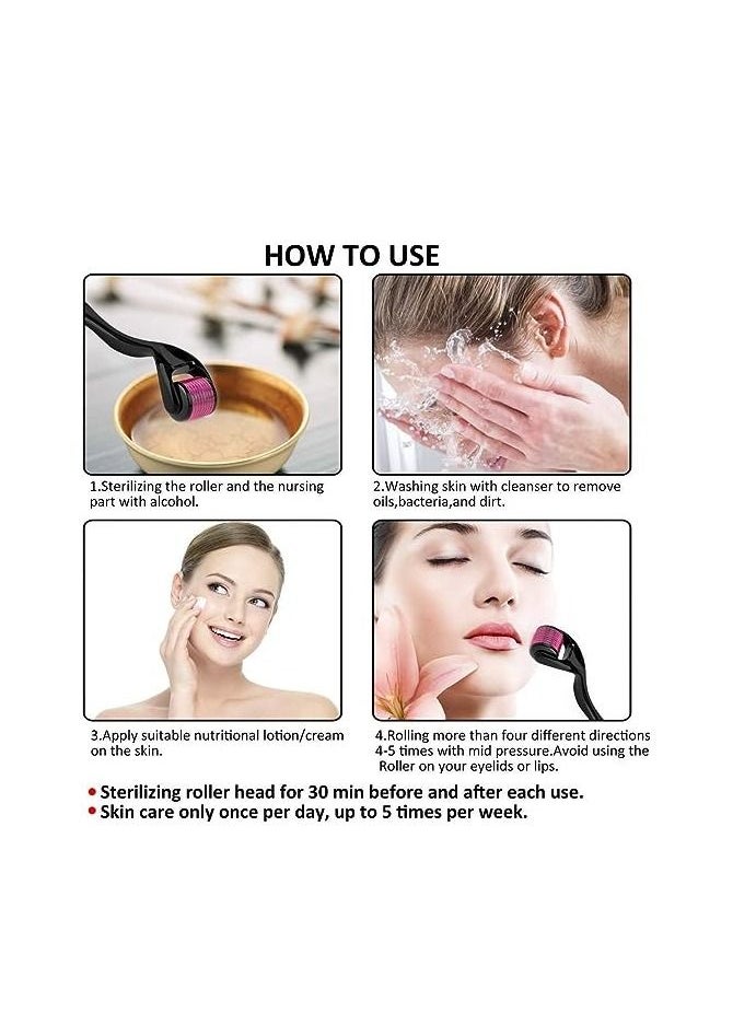 Derma Roller - 540 Microneedle Roller Skin Care System Hair Growth for Women and Men (0.5mm) - Image 1