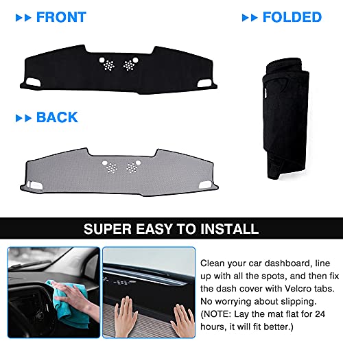 Autorder Dashboard Cover Mat for 2020-2023 2024 2025 Hyundai Palisade Accessories Dash Cover Flannel Dash Mat Sunshade Glare UV Rays Protector(Without HUD) - Image 5
