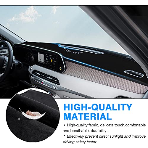 Autorder Dashboard Cover Mat for 2020-2023 2024 2025 Hyundai Palisade Accessories Dash Cover Flannel Dash Mat Sunshade Glare UV Rays Protector(Without HUD) - Image 4