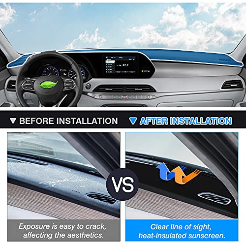 Autorder Dashboard Cover Mat for 2020-2023 2024 2025 Hyundai Palisade Accessories Dash Cover Flannel Dash Mat Sunshade Glare UV Rays Protector(Without HUD) - Image 3