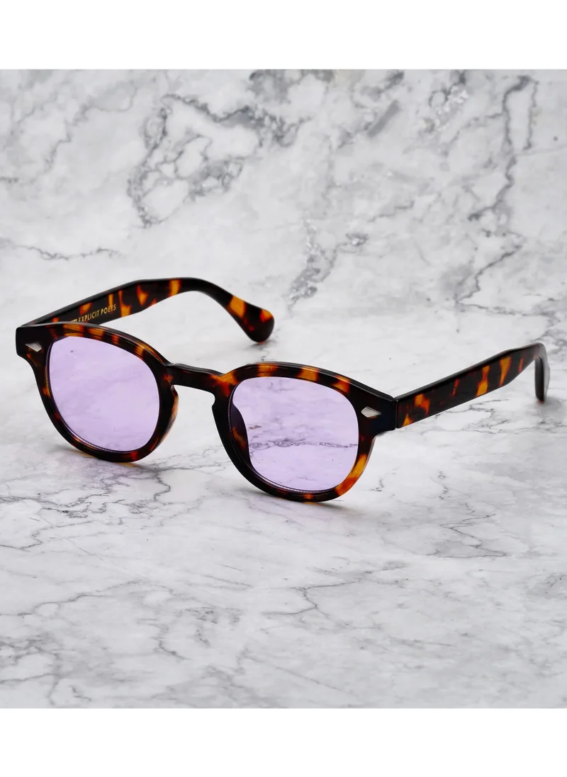 الشعراء الصريحون Explicit Poets Unisex JOHNNY TORTOISE Tortoise - Purple Stylish Sunglasses, 2EP54