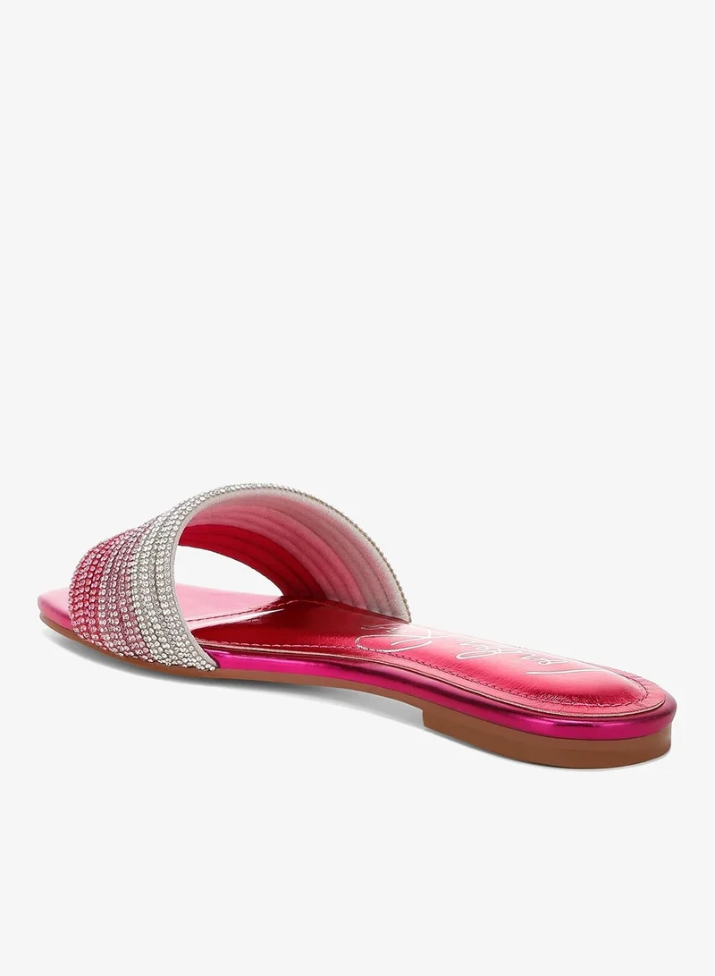London Rag Fuchsia Rhinestone Strap Slip On Flats in Fuchsia for Women | Best Price UAE