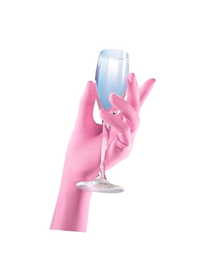 Vileda Waterproof and Disposable Extra-Fine Sensitive Latex Gloves Pink 3.6 x 19.6 x 14.1 cm VG02 - Image 2