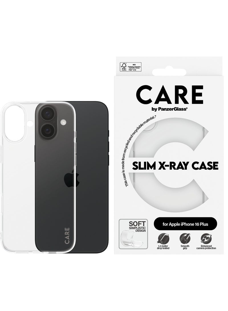PanzerGlass CARE by PanzerGlass® X-Ray Phone Case for Apple iPhone 16 Plus Transparent, Drop-Tested 1.2m, Recycled Plastic, Wireless Charging, Enhanced Camera Protection - Image 1