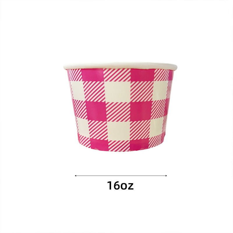 Colorful Plaid Paper Plates Cups Disposable Party Tableware Set 10 16oz pink checkered paper bowls 