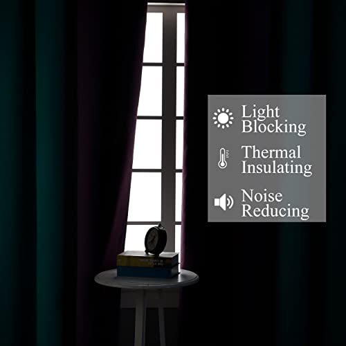 Estelar Textiler Teal Blackout Curtains 84 Inches Long, Ombre Purple Blackout Curtains for Bedroom, Grommet Thermal Insulated Gradient Drapes, Full Light Blocking Curtains for Kids Room,52x84 Inch, 2 Panels - Image 3
