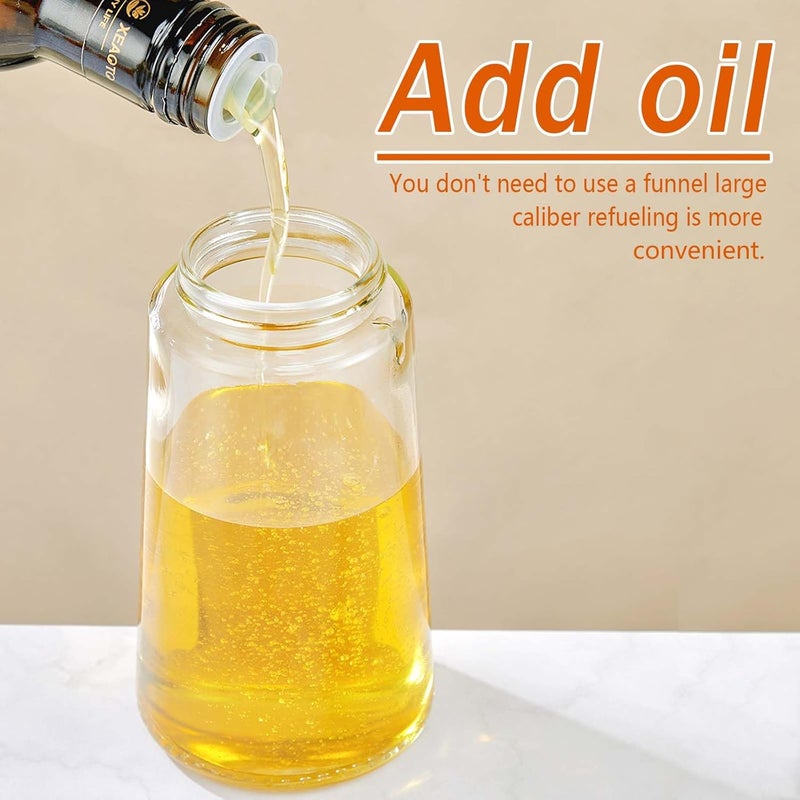 JULEHUI 16oz Oil Sprayer for Cooking - 2 in 1 Spray & Pour Olive Oil Dispenser - 470ml Glass Spray Oil Bottle - Kitchen Gadgets, Black - Image 4