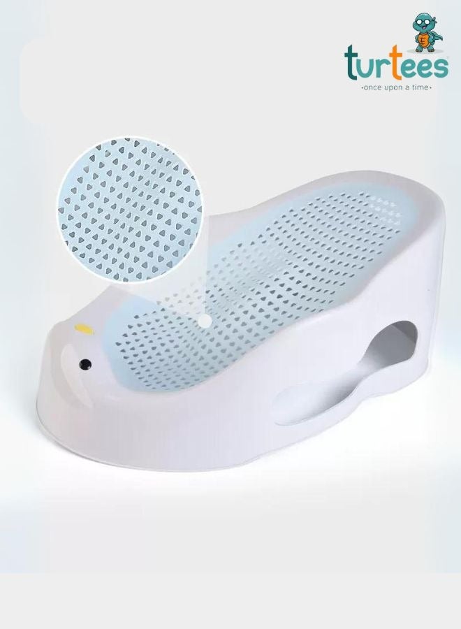 Turtees® Baby Foldable Bath Tub Seat, Baby Bath Support, Newborn Bathtub Chair for 0-12 Months, Foldable Infant Bathtub Shower Seat with Drain Holes (Blue) - Image 2