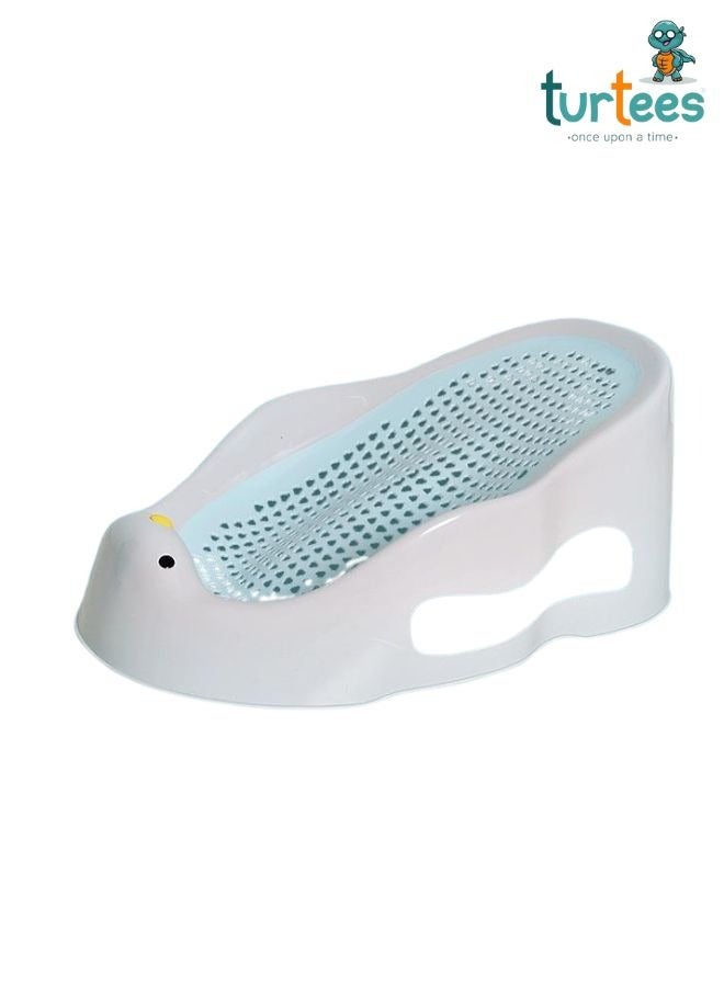 Turtees® Baby Foldable Bath Tub Seat, Baby Bath Support, Newborn Bathtub Chair for 0-12 Months, Foldable Infant Bathtub Shower Seat with Drain Holes (Blue) - Image 1