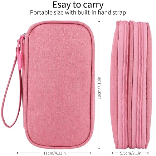 JIAKAI Pink Travel Gadget Bag - Ultimate Cable &accessories Organizer for Chargers, Phones & Memory Cards - Image 3