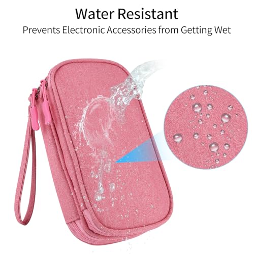JIAKAI Pink Travel Gadget Bag - Ultimate Cable &accessories Organizer for Chargers, Phones & Memory Cards - Image 5