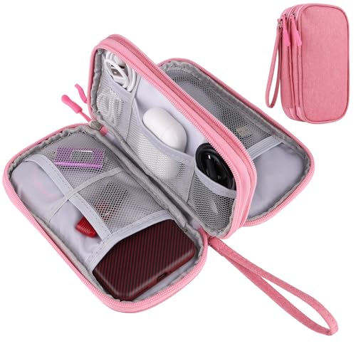 JIAKAI Pink Travel Gadget Bag - Ultimate Cable &accessories Organizer for Chargers, Phones & Memory Cards - Image 1