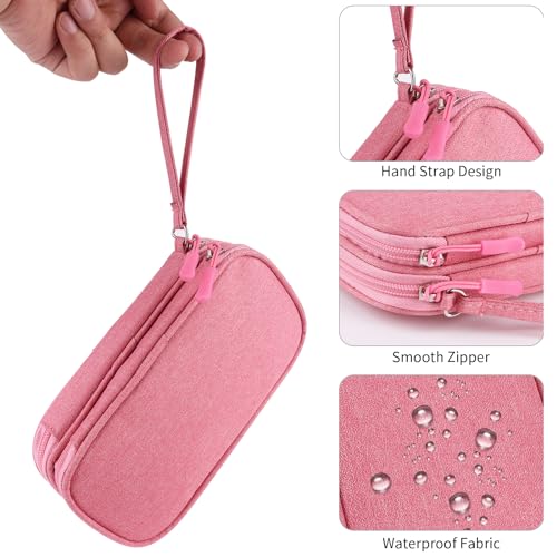 JIAKAI Pink Travel Gadget Bag - Ultimate Cable &accessories Organizer for Chargers, Phones & Memory Cards - Image 4