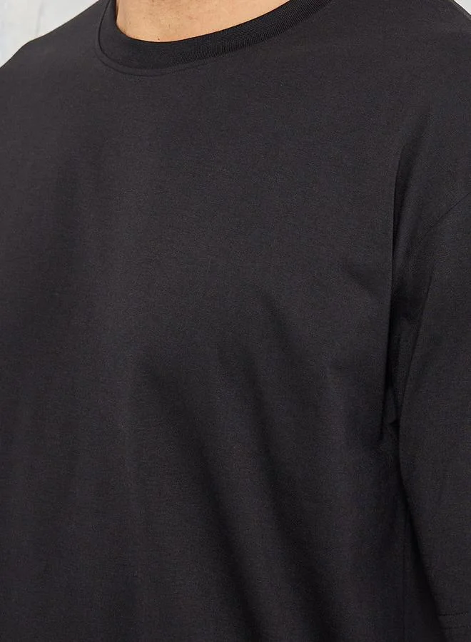 Styli Solid Crew Neck Oversized T-Shirt