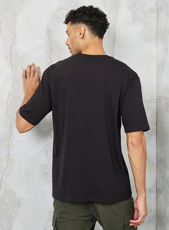 Styli Solid Crew Neck Oversized T-Shirt