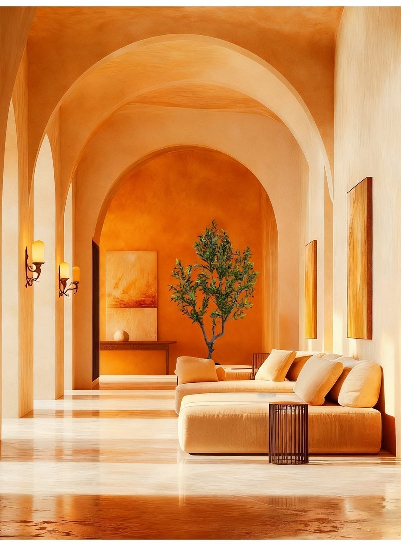 High-Quality Artificial Olive Tree (190cm) with Rounded Textured Cement Planter (30×30cm) – Space-Defining Focal Point for Large Interiors - Image 2