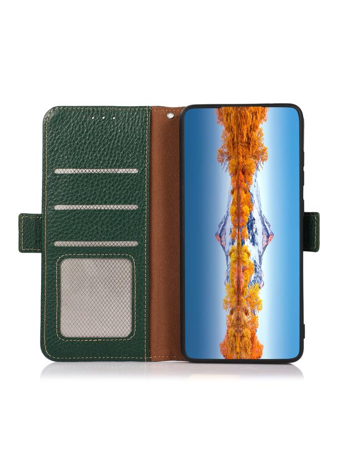 S-TOP Case For Honor X40i KHAZNEH Side-Magnetic Litchi Texture Genuine Leather RFID Phone Case - Image 4