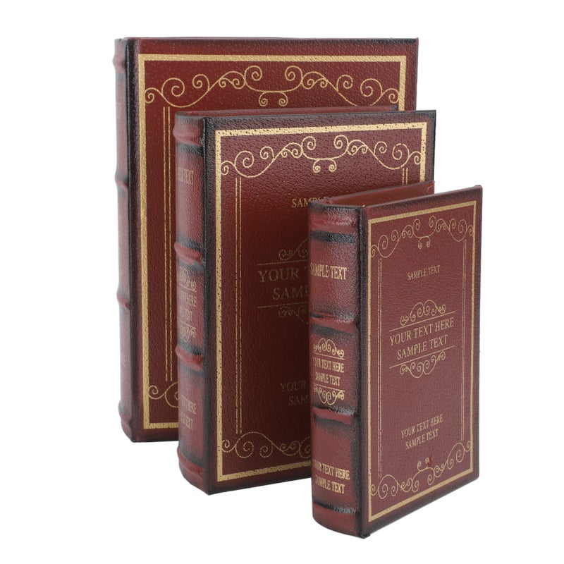 Decorative Vintage Book Shaped Trinket Storage Box Decorative Book Boxes for Office Model Photo Prop Red - Image 5