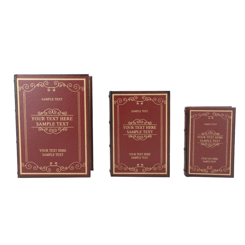 Decorative Vintage Book Shaped Trinket Storage Box Decorative Book Boxes for Office Model Photo Prop Red - Image 2