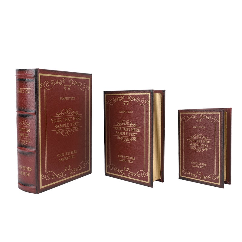 Decorative Vintage Book Shaped Trinket Storage Box Decorative Book Boxes for Office Model Photo Prop Red - Image 4