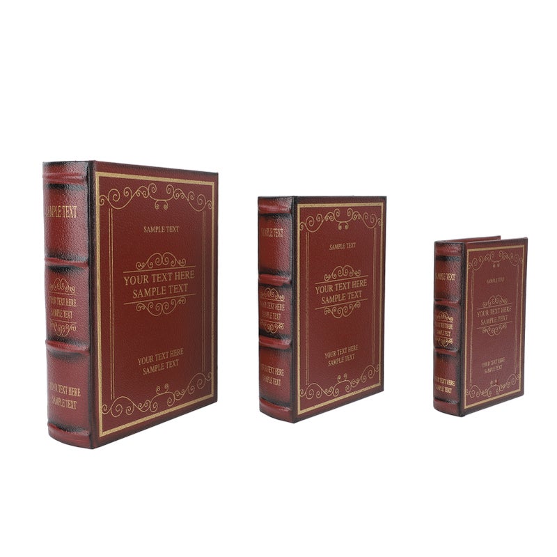 Decorative Vintage Book Shaped Trinket Storage Box Decorative Book Boxes for Office Model Photo Prop Red - Image 3