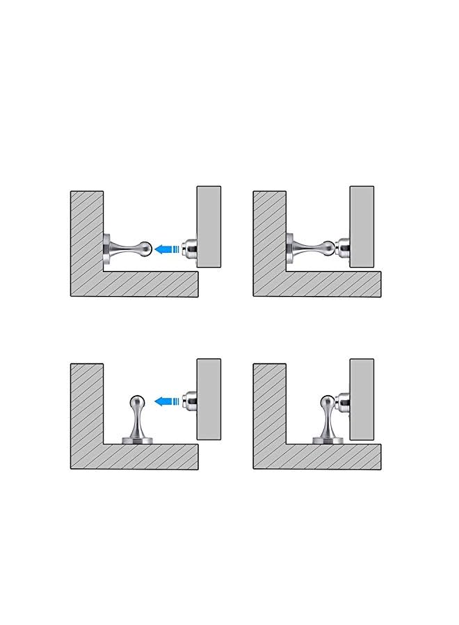 erorex Stopper Bumper Magnetic Stainless Steel Door Holder Doorstop for PVC Metal Wood Board Tile Platic Aluminum Sash Silver, WSTT69 - Image 4