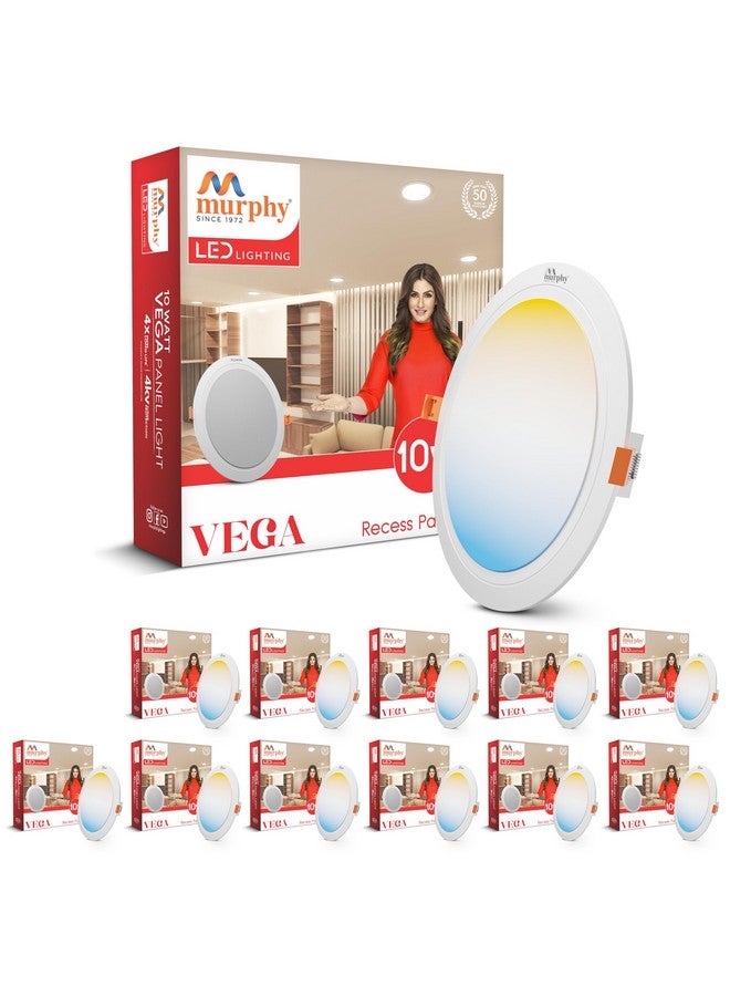 Murphy 10W Vega 3-In-1 Round Led Panel Ceiling Color Changing Light (Cool White/Warm White/Natural White, Pack Of 12)(Others) - Image 1