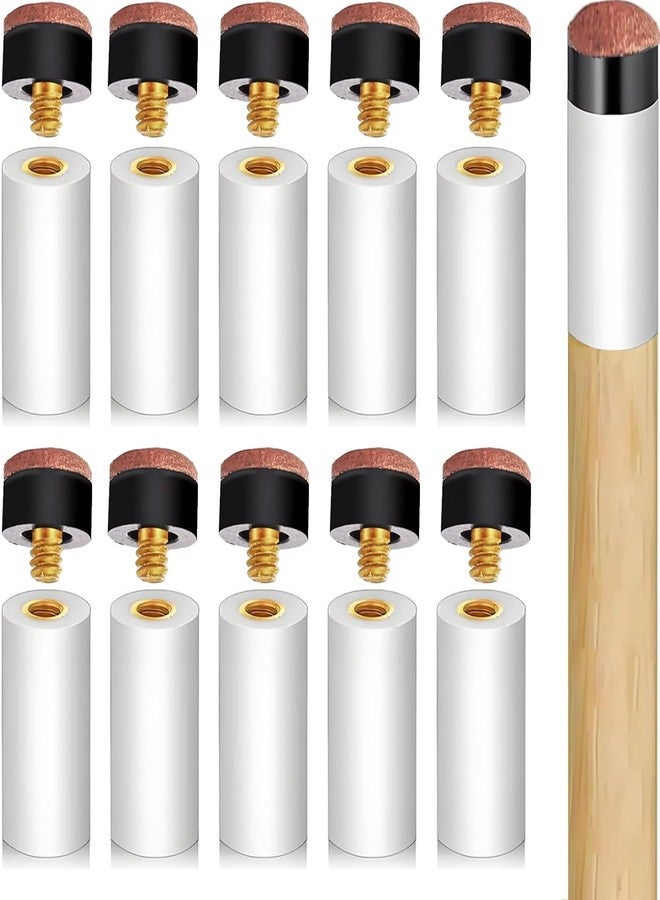 Bbrand 20 Pieces 12mm Pool Cue Tips Slip on Cue Tip Replacement Billiard Cues Tips Screw-on Tips with Pool Cue Stick Ferrules - Image 1