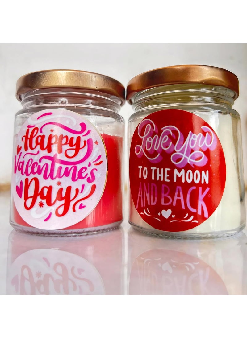 The Essenza Valentines Day Scented Jar Candle Romantic Gift for Him Her Premium Aromatic Candle in Glass Jar with Assorted Love Stickers Sets Available Set of 123 2  - Image 2
