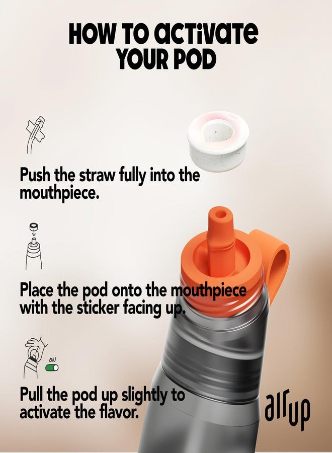 اير اب زجاجة مياه air up® (22 أونصة) رمادية + 5 كبسولات نكهة فييستا | كبسولات نكهة خالية من السكر وزجاجات مياه مع شفاطة | زجاجة مياه بنكهة - Image 4