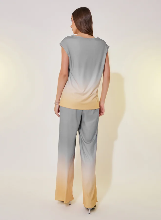 Take Two Ombre Print Sleeveless Top and Pants Co-Ords