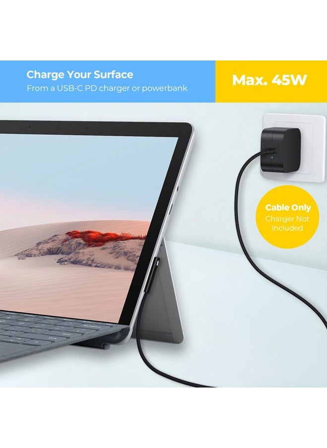 Hamkot Surface Connect to USB-C Charging Cable 15V/3A, Compatible with Microsoft Surface Pro 7/6/5/4/3, Surface Laptop 3/2/1, Surface Go, Surface Book (6FT)  - Image 2