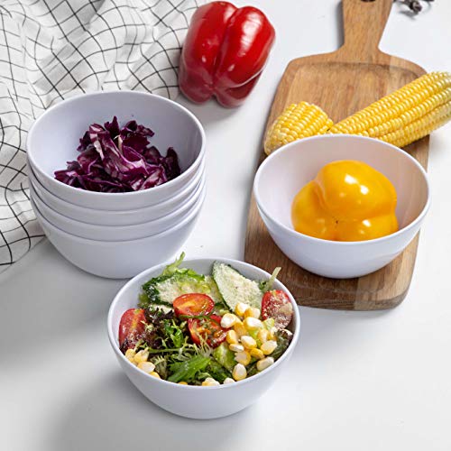 Webbylee Melamine Cereal Bowls set - 6pcs 20oz White Soup Bowls for Daily Use, Dishwasher Safe, Durable,Break-resistant - Image 5