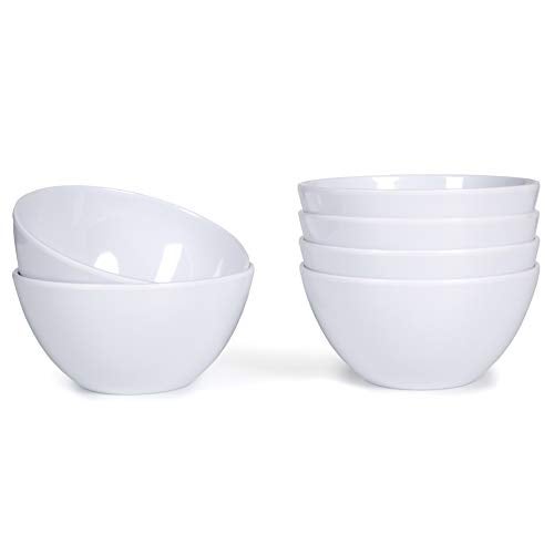 Webbylee Melamine Cereal Bowls set - 6pcs 20oz White Soup Bowls for Daily Use, Dishwasher Safe, Durable,Break-resistant - Image 3