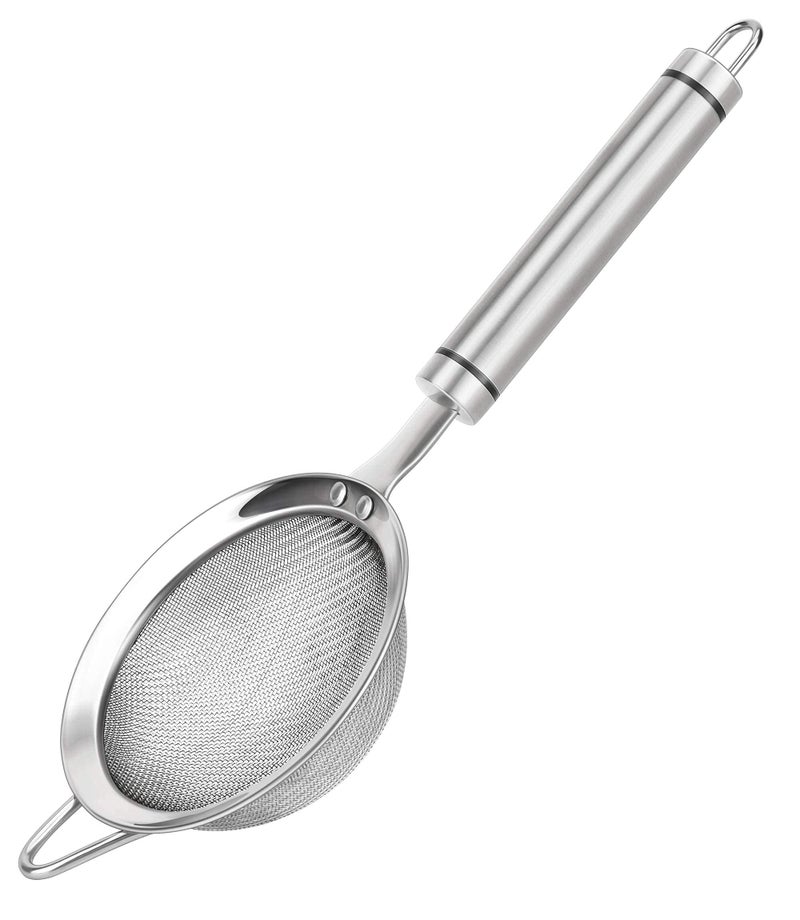 SUNWUKIN 304 Stainless Steel Fine Mesh Strainers for Kitchen, Colander-Skimmer with Handle, Sieve Sifters for Food, Tea, Rice, Oil, Noodles, Fruits, Vegetable - Image 1