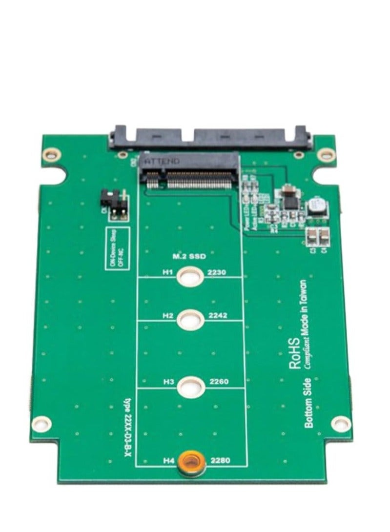 محول 2.5 بوصة SATA III إلى M.2 B-Key SSD – يدعم أحجام 2230، 2242، 2260، 2280، هيكل من الألومنيوم  - Image 1