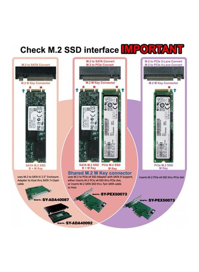 محول 2.5 بوصة SATA III إلى M.2 B-Key SSD – يدعم أحجام 2230، 2242، 2260، 2280، هيكل من الألومنيوم  - Image 3