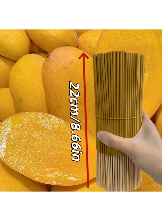 أعواد بخور فاخرة برائحة الفواكه - أعواد بخور من الخيزران بطول 22 سم للعلاج العطري المنزلي والتأمل واليوغا - (مانجو، فراولة، أناناس، جوز الهند والمزيد) (مانجو - 163 عودًا) - Image 3