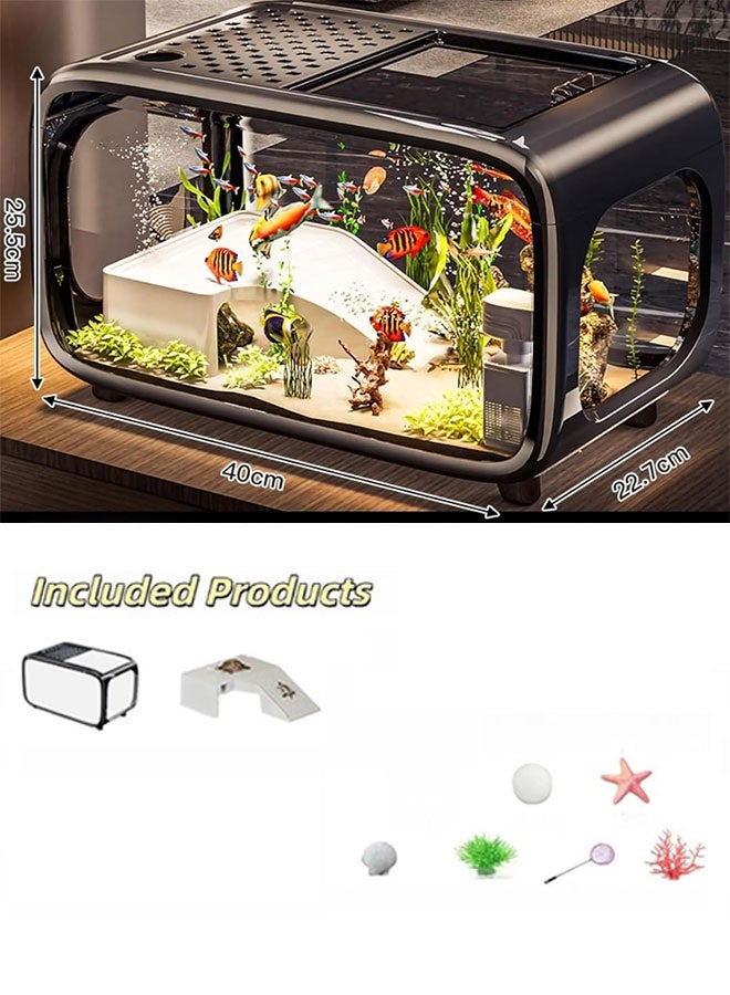 Small Aquarium Starter Kit, Beginner Fish Tank for Betta Fish & Small Turtles（20L） - Image 2