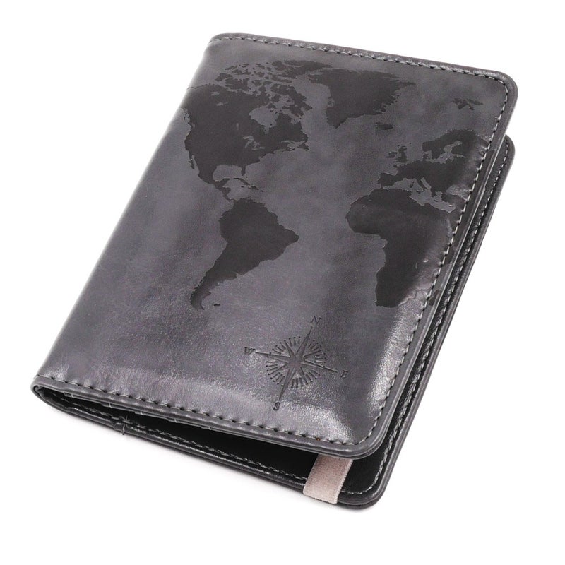 kandouren kandouren RFID Passport Holder Cover Case,Travel Accessories for Men,Passport Wallet with Gray Leather for Mens,Gift for traveler,Credit Card and ID Holder Wallet  - Image 5