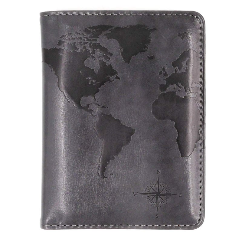 kandouren kandouren RFID Passport Holder Cover Case,Travel Accessories for Men,Passport Wallet with Gray Leather for Mens,Gift for traveler,Credit Card and ID Holder Wallet  - Image 1
