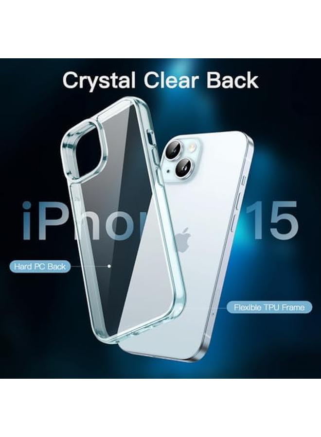 Jetech 5 In 1 Case For Iphone 15 6.1 Inch With 2 Pack Each Tempered Glass Screen Protector And Camera Lens Protector Non Yellowing Shockproof Bumper Phone Cover Blue - Image 4