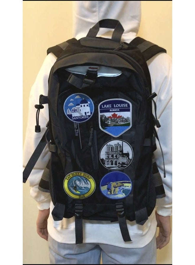Cute-Patch Santorini Travel Embroidered Iron on sew on Patches for Clothing Greece Visit Souvenir - Image 4