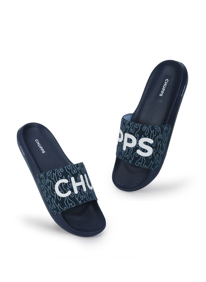 CHUPPS Navy Casual Sliders for Men - Image 5